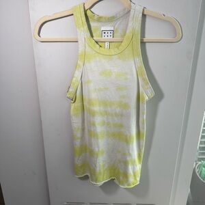 WSLY BANDIER Yellow Tie-Dye Tank Top